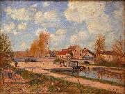 Alfred Sisley The Bourgogne Lock at Moret, Spring painting